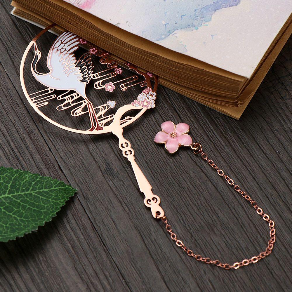 Office Supplies Koi Tassel Peacock Metal Book Clip Brass Bookmark Group Fan Shape Pagination Mark