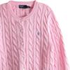 Polo Ralph Lauren Однотонный Однобортный Трикотажный Свитер с Логотипом и Длинным Рукавом Женский свитер Карамельно-Розовый 211971868-010