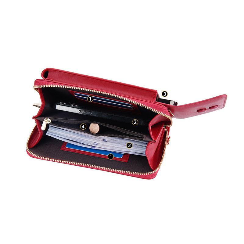 Baellerry женская сумка для мобильного телефона с застежкой-кнопкой, кошелек с несколькими отделениями для карт, сумка через плечо из искусственной кожи в корейском стиле