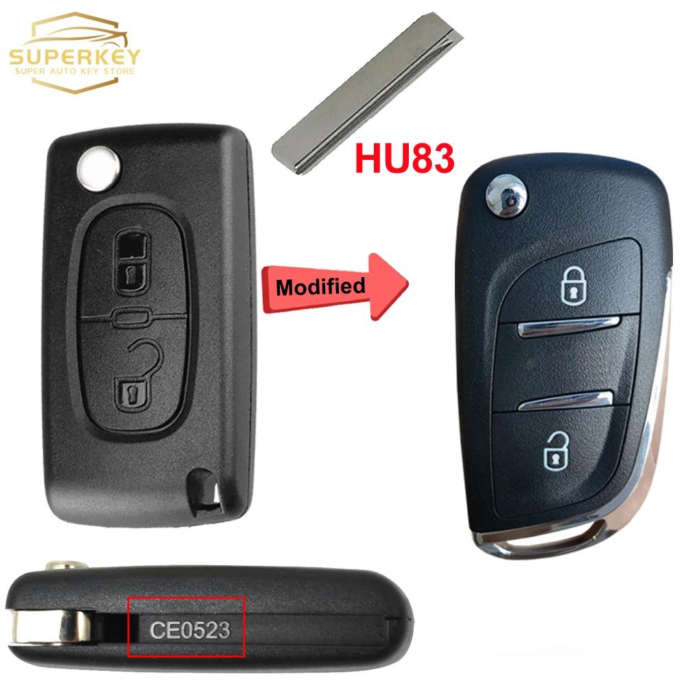 ADT2 SUPERKEY Модифицированный корпус выкидного ключа для автомобиля Для Citroen C2 C3 C4 C5 Berlingo Для Peugeot 207 307 308 407 607 HU83 VA2