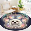 Dogpaws Round Area Rug,Carpet Rug for Living Room Bedroom Sofa Playroom Decor,Non slip Floor Mat