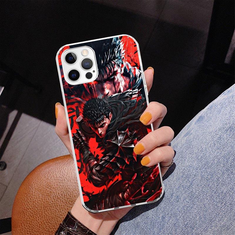 Черно-белый Чехол для телефона G-Guts B-Berserks Для iPhone 17 Air 16 Pro Max 16E 15 + 14 Plus 11 12 13 Mini 7 8 SE Подарок Печатная Крышка Забавный