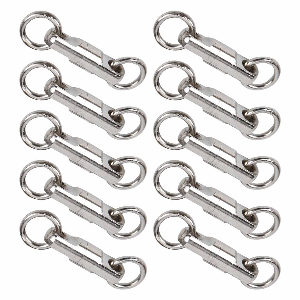 10 Pcs 3.5mm Ball Bearing Rotate Connector Stainless Steel Fishing Ball Bearing Rotate Connector for Fishing