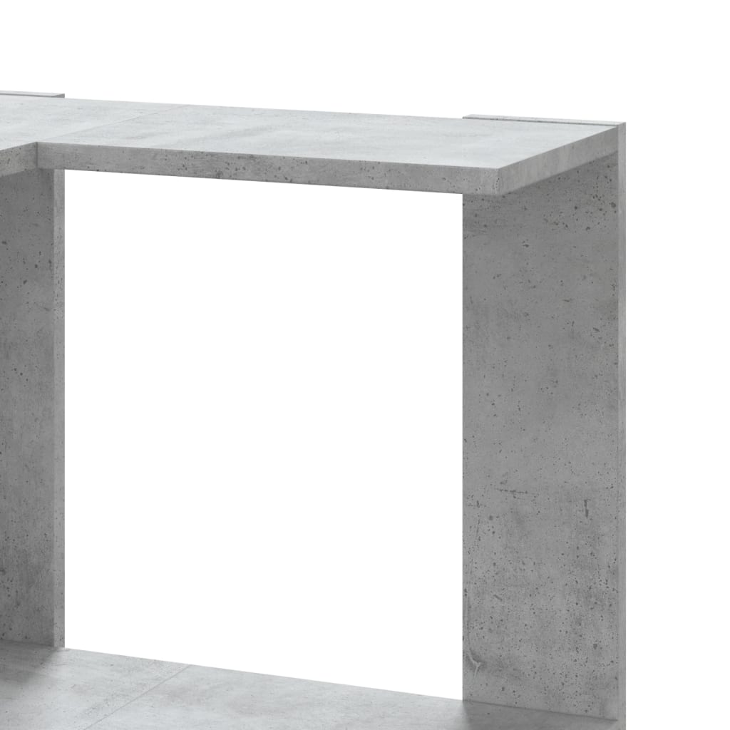 Corner Bookshelf 5 Shelves Concrete Grey 50 x 50 x 179 cm Engineered Wood