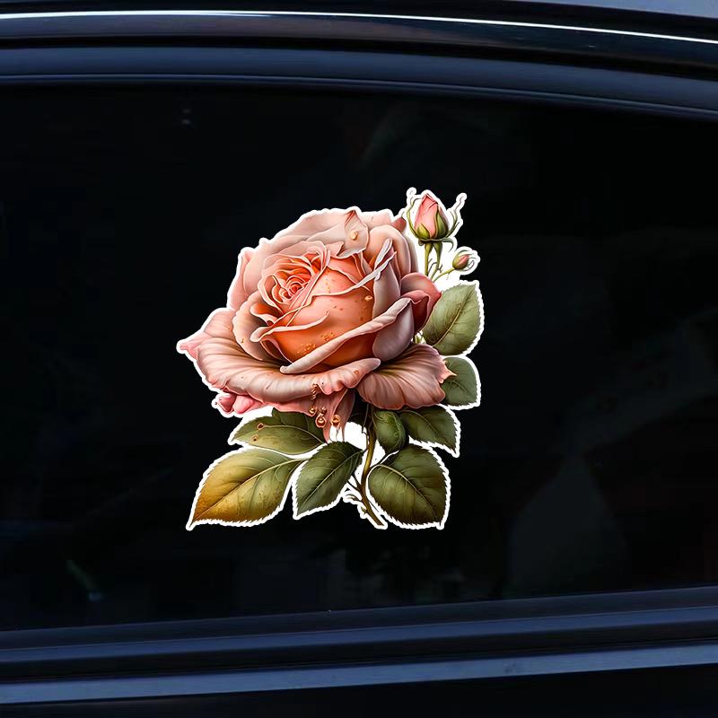 Car Stickers Beautiful Red Roses Fashion Bumper Rear Window Waterproof Vinyl Decals Car Styling Decoration Accessories JM35