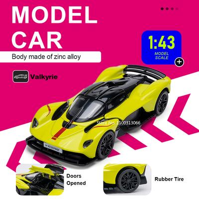1:43 Валькирия V12 Спортивный Автомобиль Литая Модель из Сплава Игрушка Открывающиеся Двери Резиновые Шины Металлический Корпус Автомобиль Подарок на День Рождения для Автолюбителя