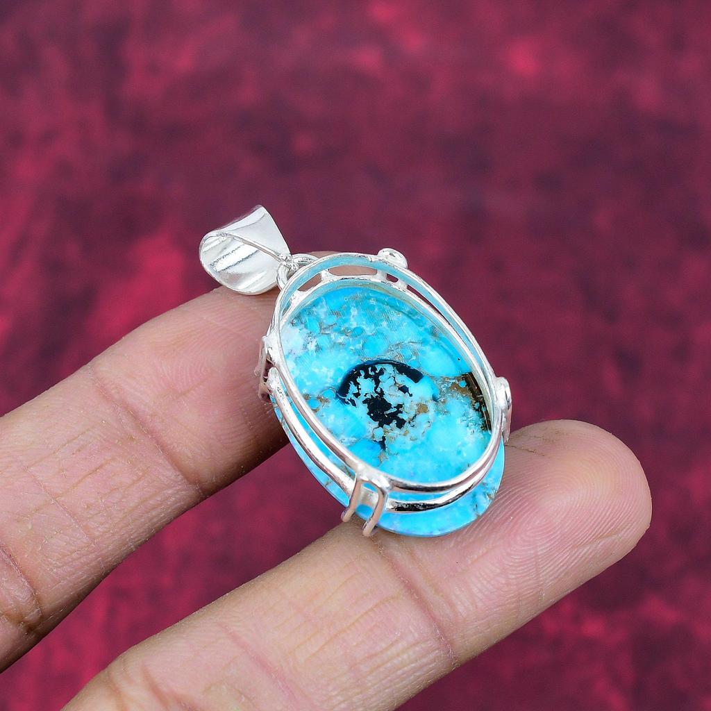 Подвеска из тибетской бирюзы, ювелирное изделие из цельного серебра 925 пробы с драгоценными камнями, подвеска ручной работы, на День благодарения