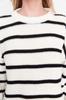 Women's Fashionable Stylish Sweater Black Wide Fit Couple Striped Knitwear Sweater