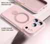 Для Magsafe Чехол из жидкого силикона для iPhone 17 Pro Max Air 15 14 Plus 11 13 12 16 Pro Защитная крышка с магнитным кольцом-подставкой