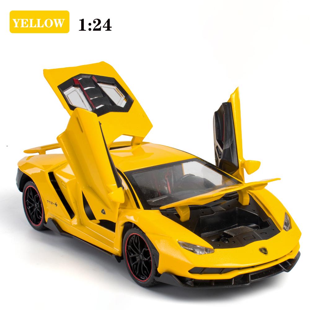 1/24 Lamborghini In League Car Sportive Diecast Sound Model & Light Pull Back Car Toy for Children's Hot Wheel LP770