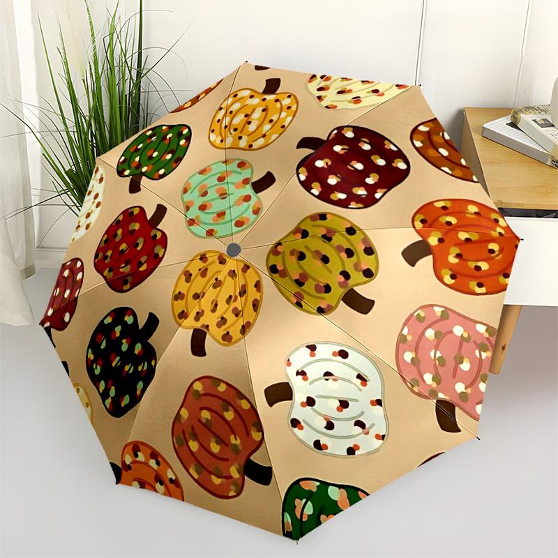 1pc Pumpkin Pattern Automatic Open/Close Umbrella - Compact Travel Umbrella, Gift for Birthday, Christmas, Anniversar yy251208159