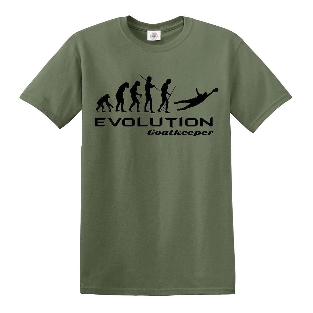 Evolution of goal keeper tshirt funny mens football goals retro top tee