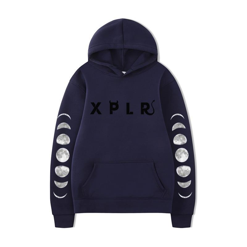 Letter Xplr Print Loose Casual Men'S Sweater Pullover Women'S Hoodie Couple Clothes Hoodie