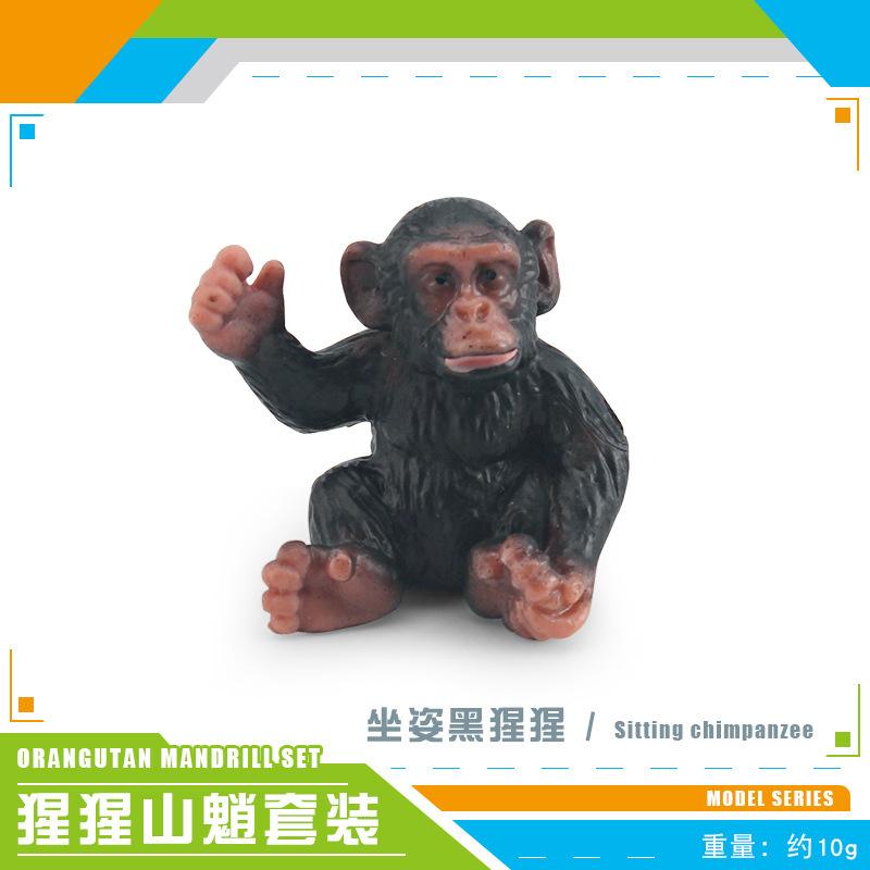 Source Simulation Animal Model Orangutan Mandrill 7 Chimpanzee Ghost Baboon Solid Static Ornament Toy