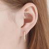 Серьги-кольца 14K GF Базовая линия с кубическим цирконием, застежка-щелчок C24EGF195