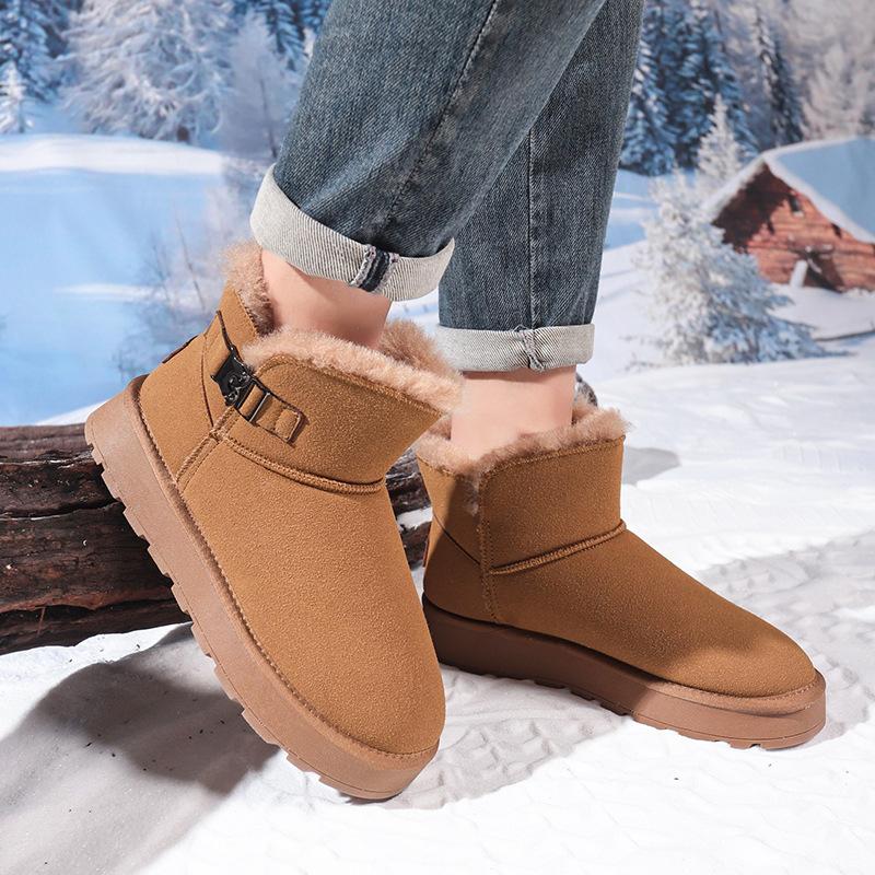 Processing Customized Explosive Fleece Thickened Non-slip Warm Comfortable Cotton Boots Outdoor Snow Boots Casual Men's Cotton Shoes