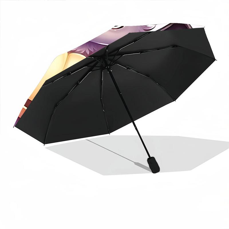 1pc Wizard Bat & Pumpkin Cute Design Durable Cartoon Folding Umbrella, Portable Compact Umbrella for Men and Women P103