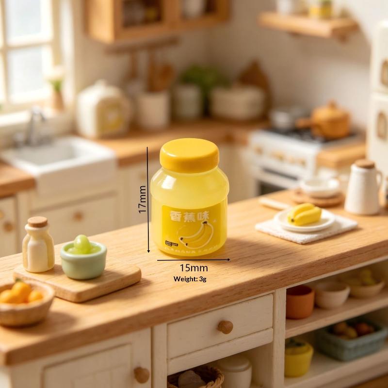 5 шт. Миниатюрные игрушечные баночки с фруктовым джемом 5 разных вкусов Реалистичные милые Для кукольного домика Диорамы Поделки Декор