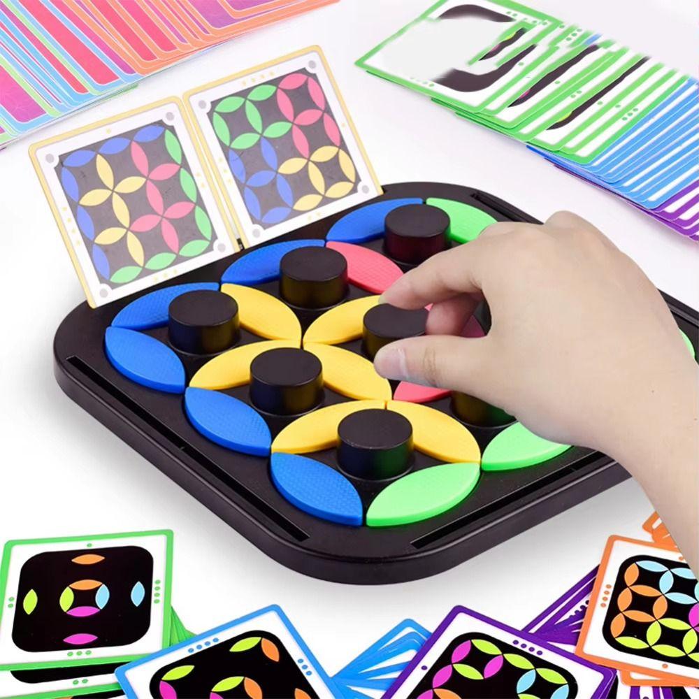 Brain Teasers Tangram Educational Toys Interactive Color Matching Board Game Boys Girls