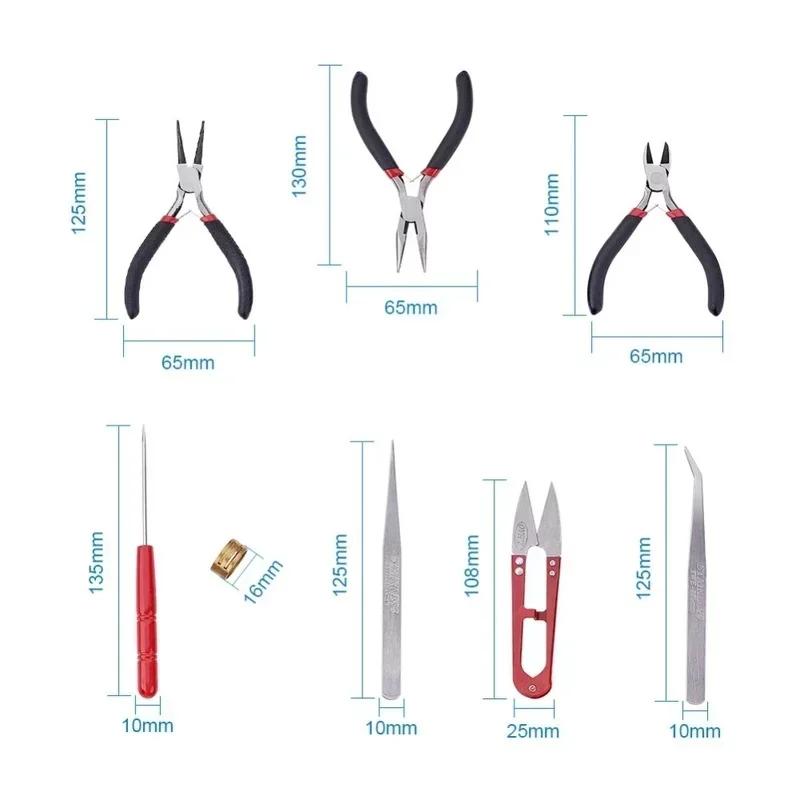 8 Pcs/set of Jewelry Tools Jewelry Making Pliers Multifunctional DIY Handmade Scissors Tweezers Household Portable Hardware Set