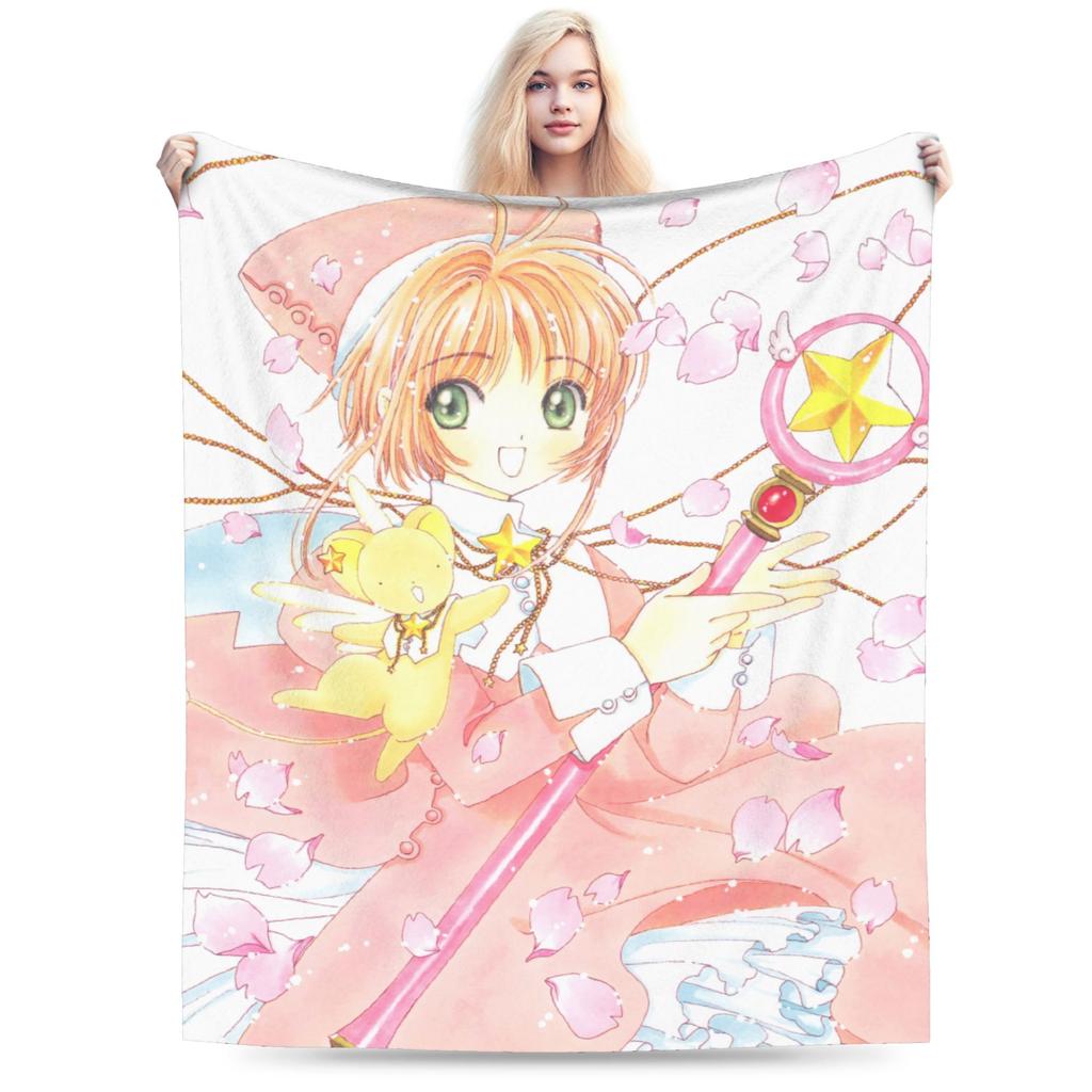 Пледы по аниме Cardcaptor Sakura Фланелевые Весна/Осень Дышащие Супер Теплые Пледы для Кровати Путешествий Одеяло