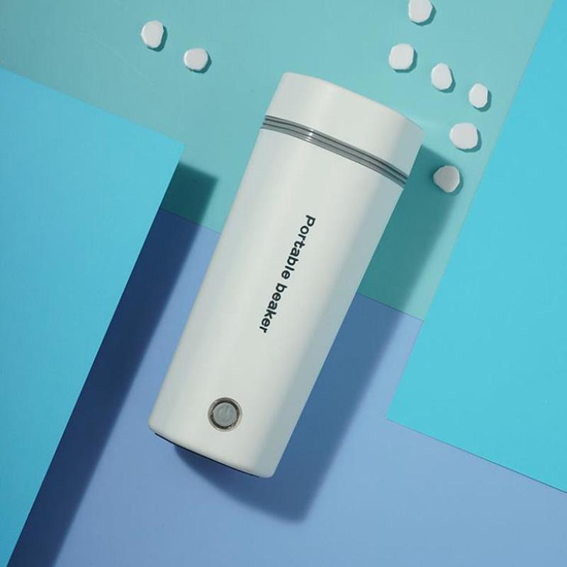 Портативный электрический чайник из нержавеющей стали с подогревом, автомобильная 8-часовая термоизоляционная чашка, чашка для кофе, чая, воды, нагревательная чашка