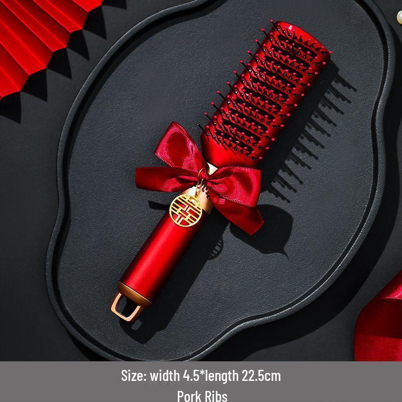 Красные свадебные принадлежности: Счастливая Расческа Коллекция Приданого - Пара Подушек для Нее