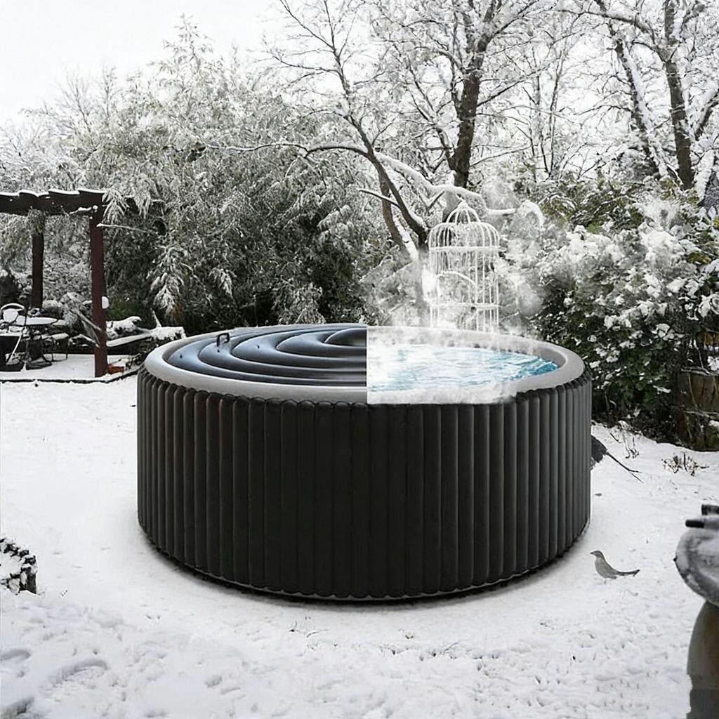 Круглая крышка для уличного бассейна - ПВХ утолщенная, пылезащитная, теплосберегающая крышка для ванны