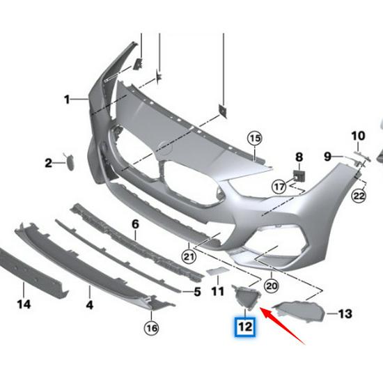 Накладки на воздуховоды BMW 2 серии F44 (51118075495, 51118075496)
