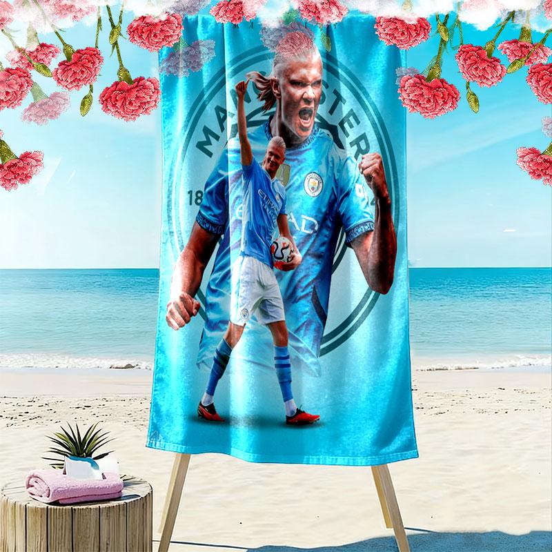 Haaland Goal Print Beach Towel, Large Soft Quick Dry Towel for Beach Camping Swimming