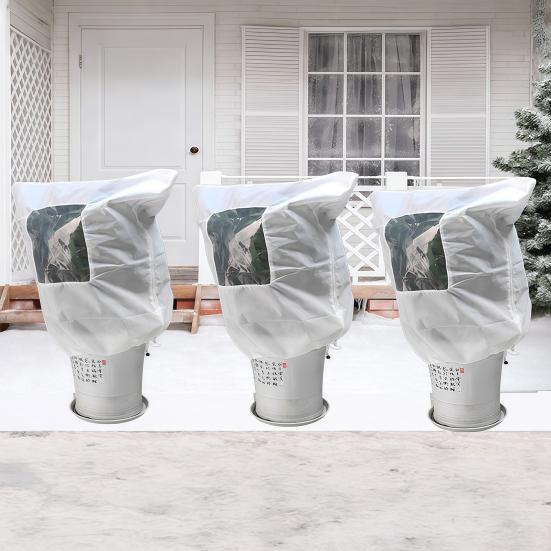 Cold Weather Plant Shield Winter Cover, Drawstring Freeze Protection Bag with Window, Non-woven Proof Sack Fabric Frost Blanket for Outdoor