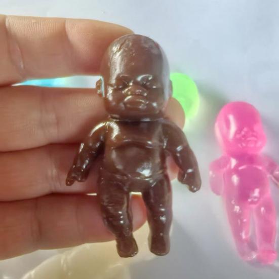 Transparent Babies Stress Relief Toy Slow Rising Anxiety Relieving Mini Baby Squeeze Toy Soft Stretchy Relaxation Stress Ball Fidget Toy