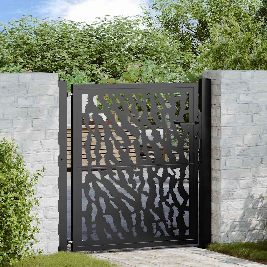 Garden Gate Black 100 x 100 cm Steel Trace Design