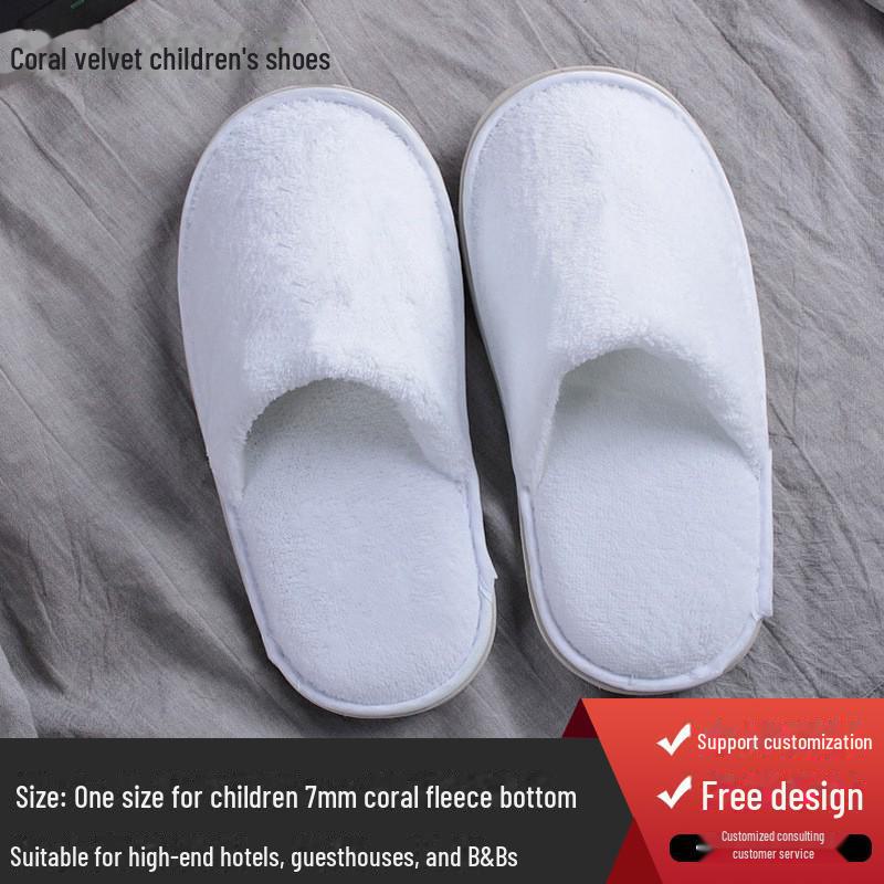 Luxury Disposable Slippers: Plush Coral Fleece, Non-Slip, Ideal for Home, Homestays, and Guest Comfort