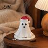 Decorative Resin Figurine Ghost Incense Burner Christmas Hat Holder with Gifts for Yoga Lovers Cones Cone Holder Room Home Halloween Decor Burner