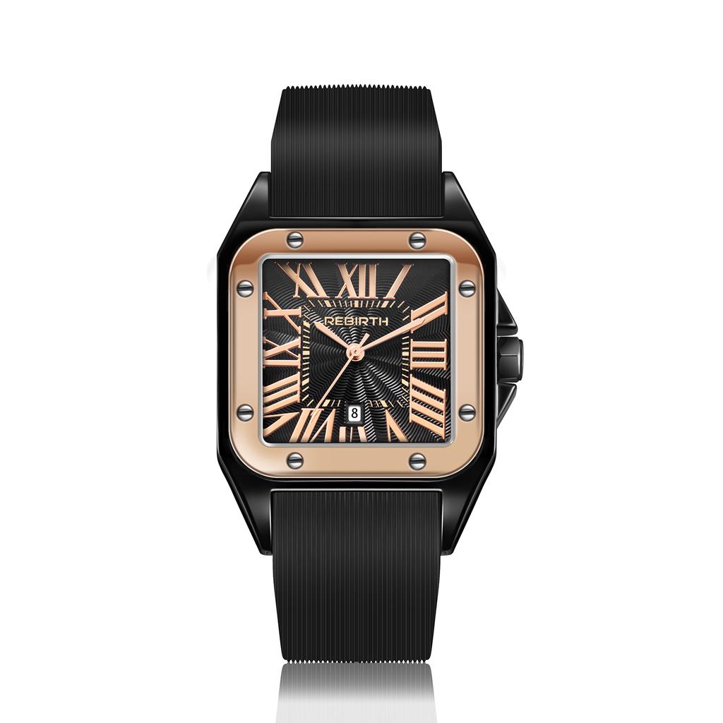 Fashion Rebirth Top Brand Square Women Luxury Vintage Roman Numeral Ladies Gift Watches Silicone Watchband Gift Wrist Watches