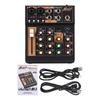 Audio Mixer Portable 4-Channel DJ Mixer Console Mini Sound Mixing Board with USB BT 48V Phantom