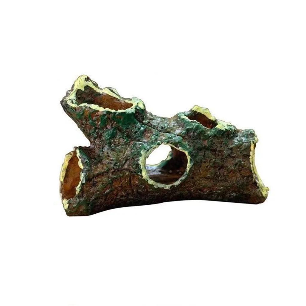 1PC Fish Tank Decoration Landscaping Aquarium Scenery Resin Crafts Decoration Wooden Barrel Wood Tree Debris Escape Bucket