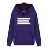 Minimalist Style Geometric White Stripe Print Sweatshirt, Casual Loose Hoodie for Men and Women, Spring and Autumn