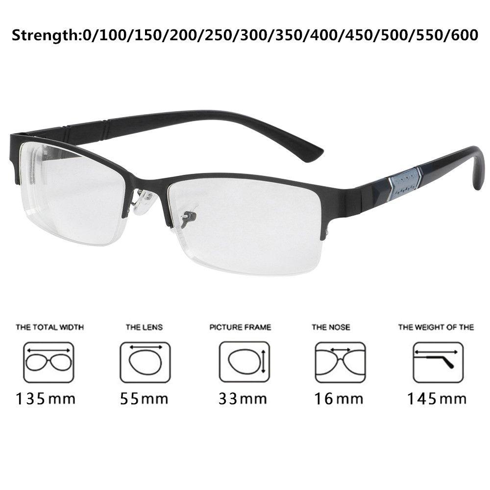 Портативная квадратная оправа 0~600 диоптрий Металлические очки для коррекции зрения Миопия Очки для чтения