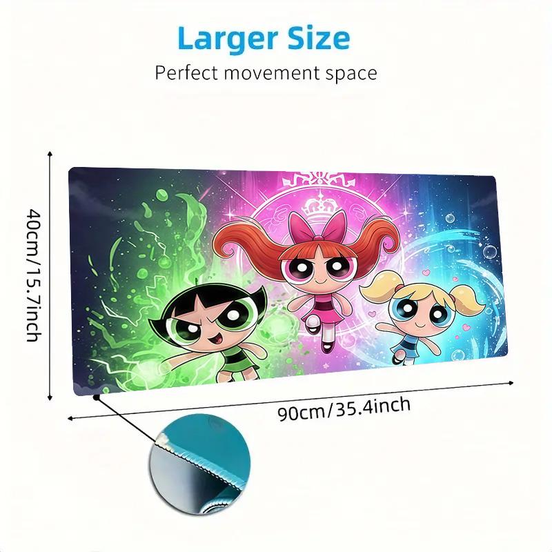 The Powerpuff Girls2 Print Cushion Non-slip Laptop Tablet Big Mousepad XXL Mat Mini PC Playmat With Lock edge