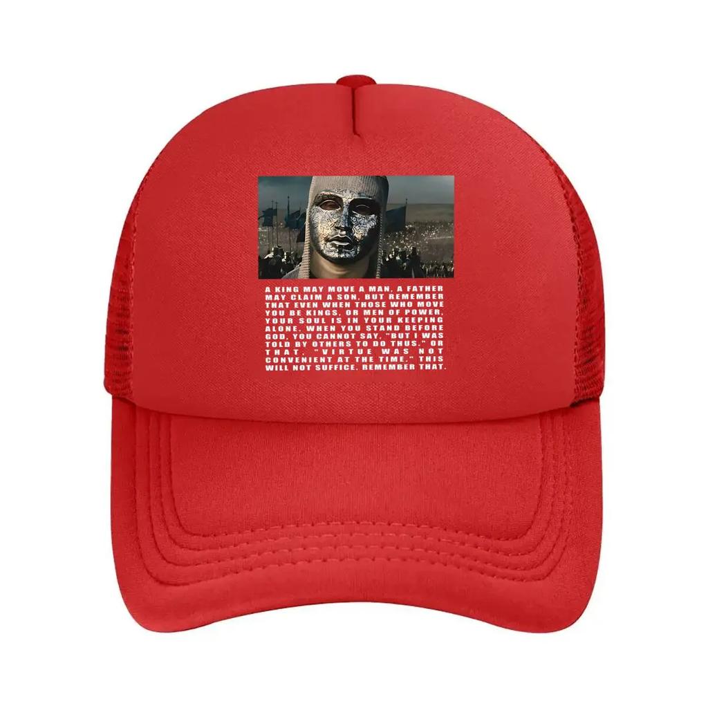 Masked Figure Mysterious, Text - Accompanying Portrait Art Design Mesh Baseball Cap