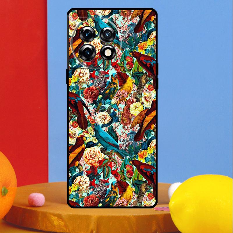 Птицы Винтаж Тропический Цветочный Чехол Для OnePlus Nord CE 4 2 3 Lite N30 N10 N20 OnePlus 13R 13 12 12R 11 10 Pro 10T 8T Чехол