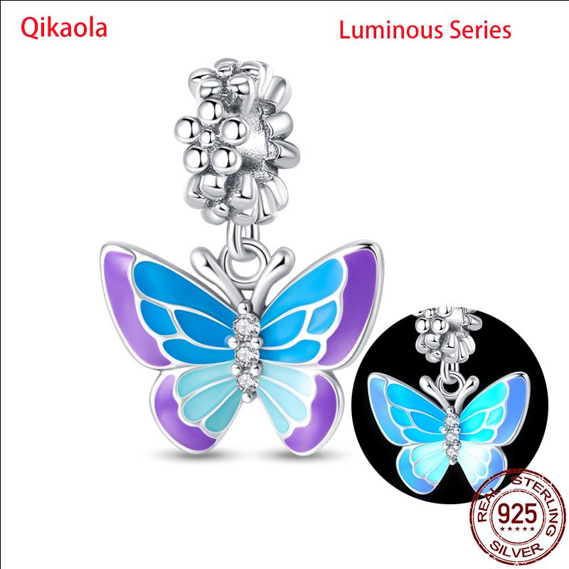 Original 100% sS925 Sterling Silver Luminous Octopus Ocean Series Charms Fit Bracelet DIY Beads Ms Jewelry Gift New In