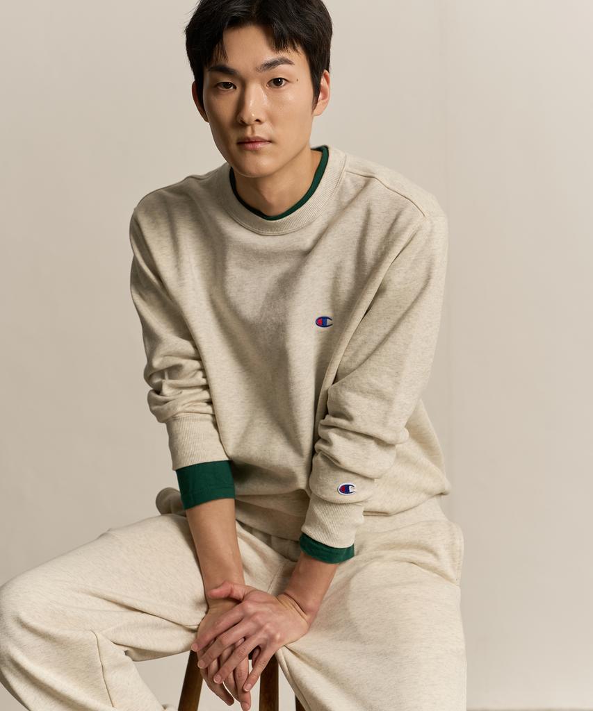 CHAMPION C-Logo Crewneck Sweatshirt Cream