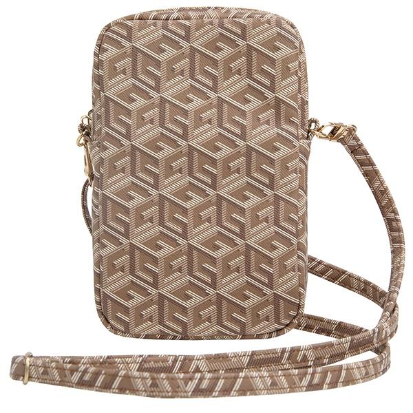 Torebka Guess Brązowa Zip GCube Bottom Stripe