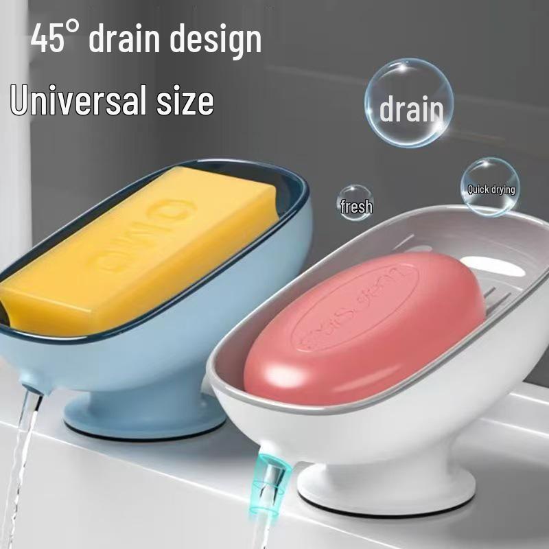Luxurious Double-Layer Suction Soap Dish: No-Drill, Water-Free, Trendy Bathroom Accessory with High-End Design