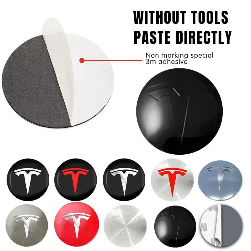GEWT6 4pcs 56mm Tesla Hub Cap Center Cap Logo High Quality Sticker for Tesla Model 3 Y S X Personalized Car Sticker Car Accessories
