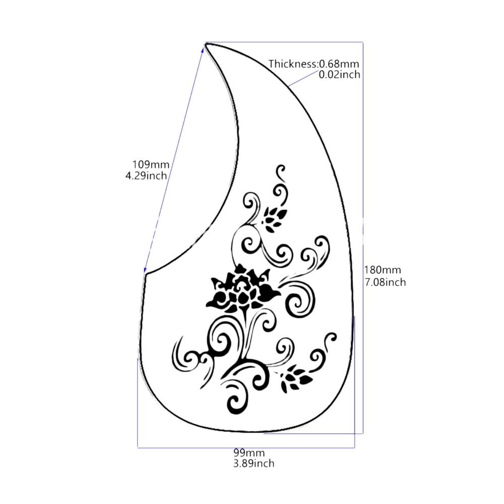 Golden And Silver Acoustic Guitar Pickguard Self Adhesive Protective Cover Guitar Protection