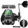 New Large Deep Sea Electronic Fishing Reel Baitcasting Saltwater Waterproof 6.4:1 16KG Drag Catfishing Trolling Metal Base